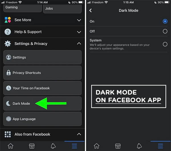 Facebook Dark Mode